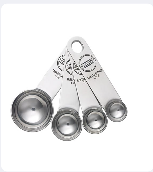KitchenAid Stainless Steel Measuring Spoon 4-Pieces - Silver