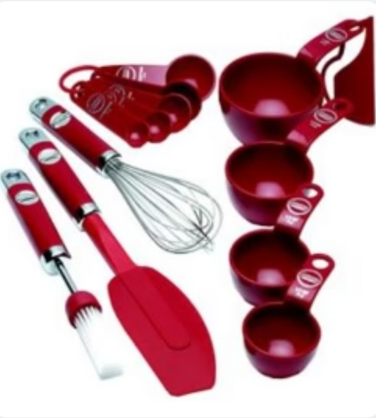 KitchenAid Plastic Mixing Set, (5-Pieces, Empire Red)